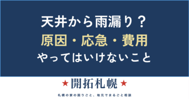 天井から雨漏り？原因の見分け方・応急処置・修理費用と、やってはいけないこと【札幌】