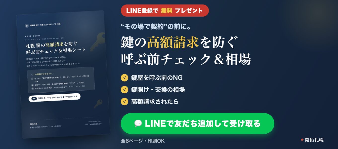 鍵の高額請求を防ぐ 呼ぶ前チェック
