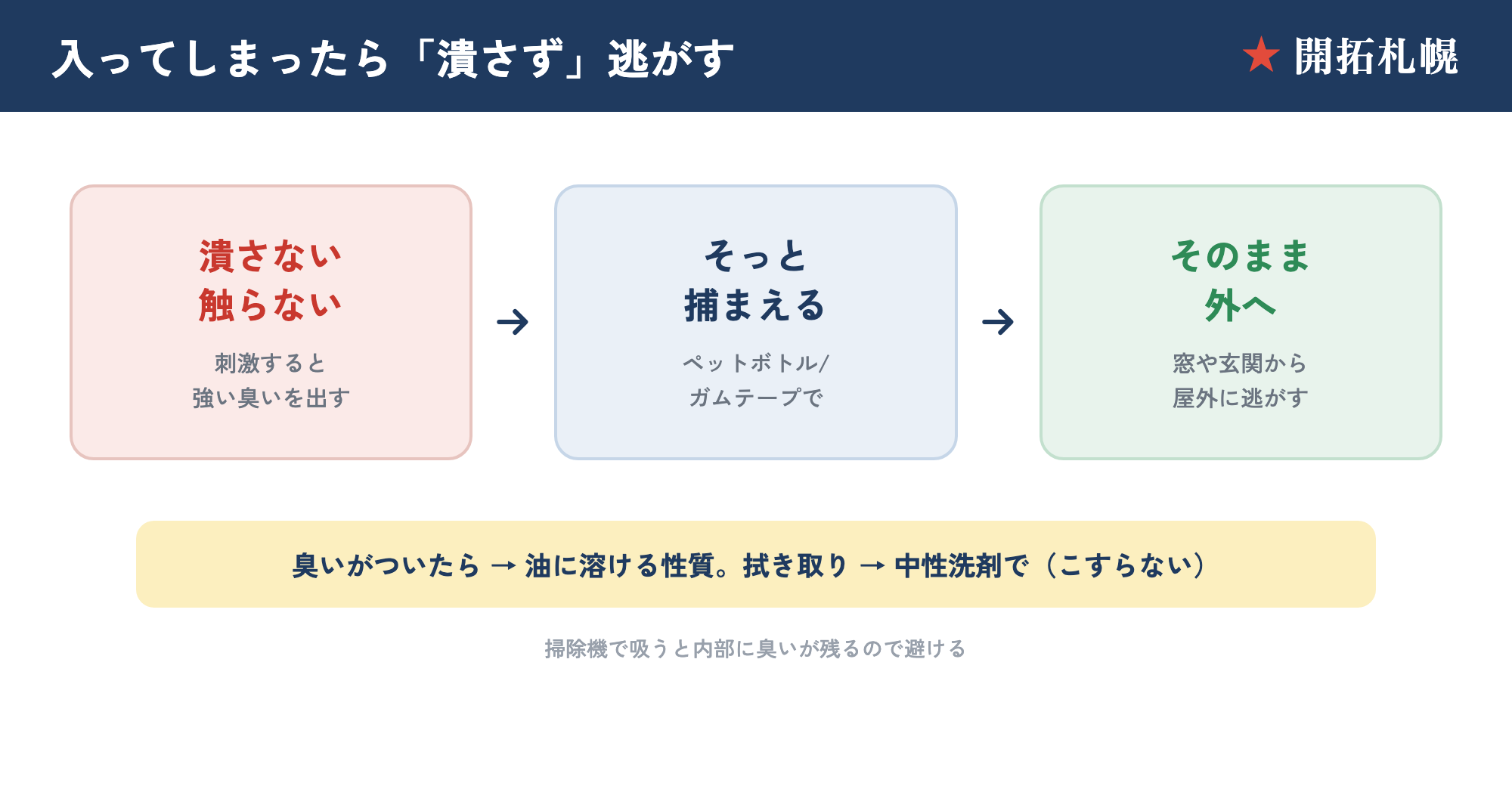 カメムシは潰さずペットボトルやガムテープで捕獲して外へ出す