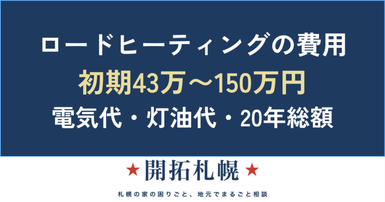 札幌のロードヒーティング費用は？初期・電気代・20年総額を丸ごと解説【2026年度版】