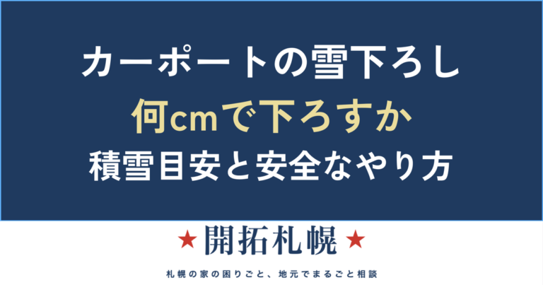 カーポートの雪下ろし 何cmで下ろすかの目安と安全なやり方