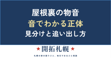屋根裏の物音、正体は？音でわかる害獣の見分け方と追い出し方【札幌・北海道】