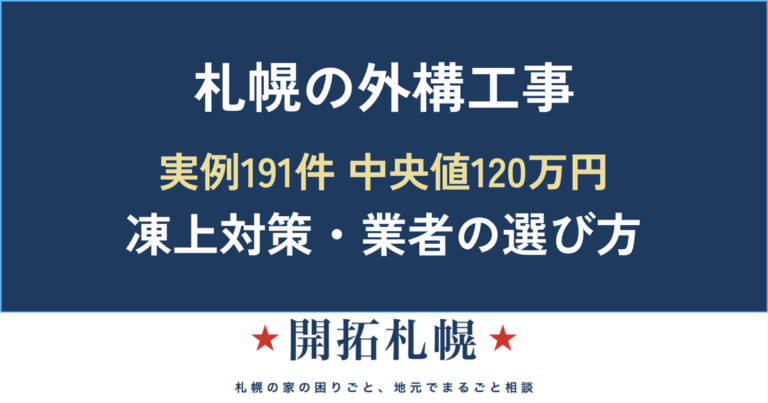 札幌の外構工事のアイキャッチ。施工実例191件の中央値は120万円、凍上対策と業者の選び方を解説